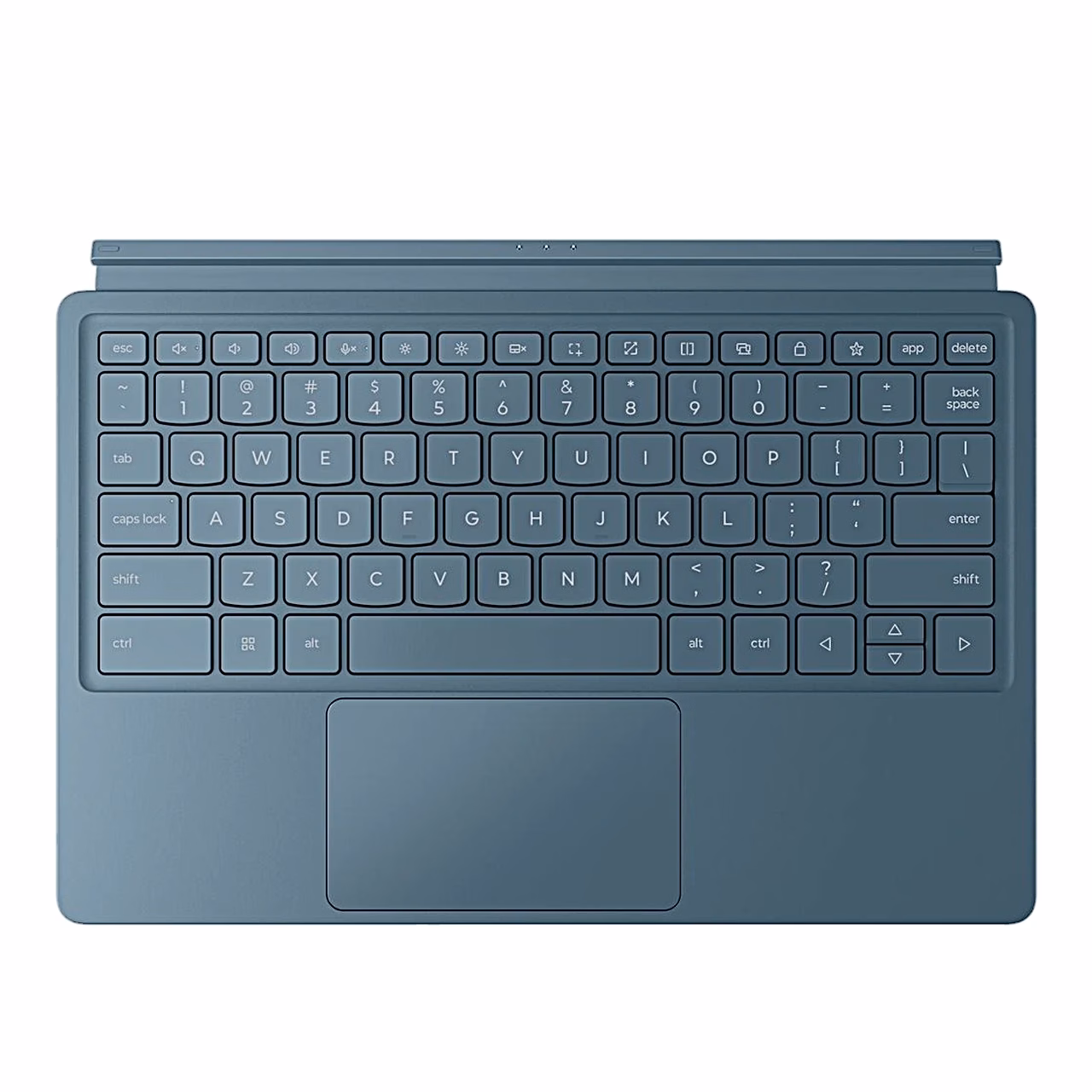 Lenovo 2-in-1 klaviatuur puuteplaadiga ülaltvaates