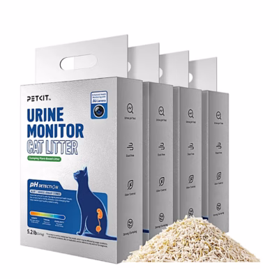 Neli kotti PETKIT Urine Monitor taimset paakuvat kassiliiva ja liivahunnik