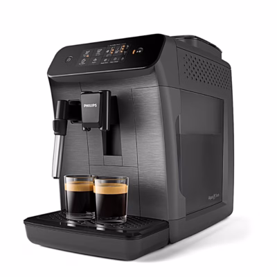 Matt must espressomasin Philips EP0824/00 kahe täis kohvitassiga