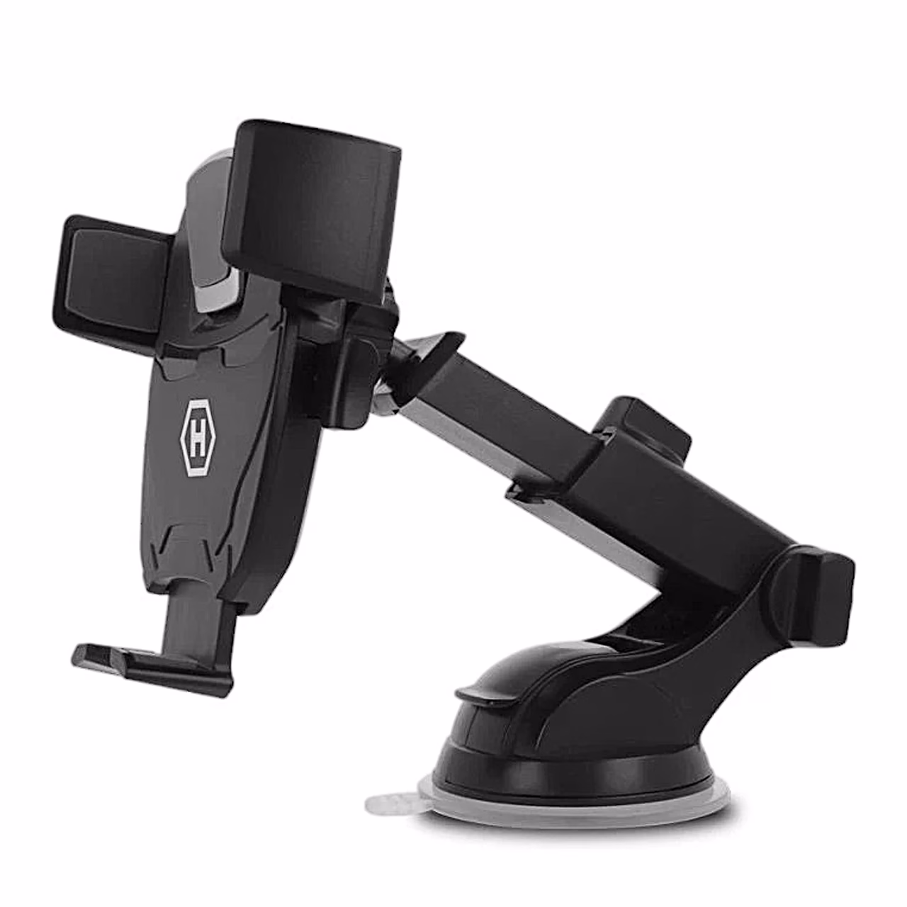 Must Hammer Extreme Car Holder väljatõmmatud varre ja iminapaga, külgvaade