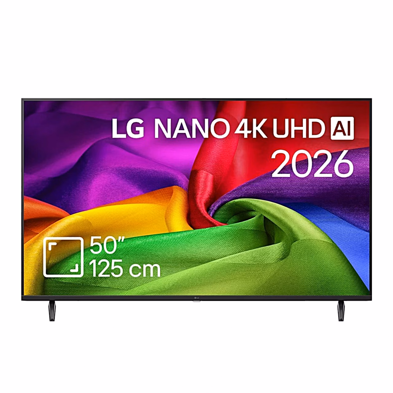 LG 50NU800B3LC esikülg 50-tollise ekraani mõõtmärgisega