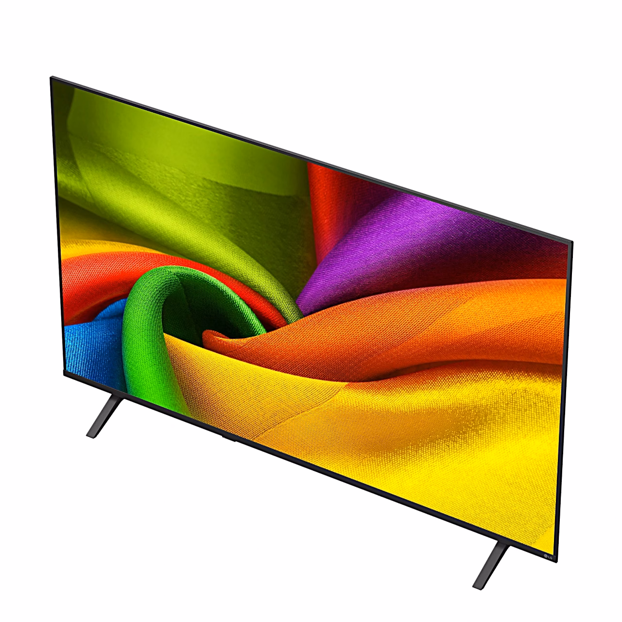 LG 55NU800B3LA ülalt nurga alt, jalad ekraani all