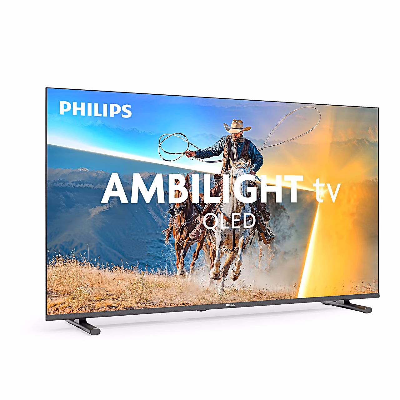 Philipsi Ambilight teler eestvaates kauboi ja hobusega ekraanil