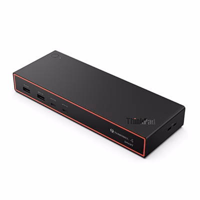 Thunderbolt 4 dokkimisjaam Lenovo ThinkPad Smart Dock Gen2 7500 esipaneeli poolt nurga alt