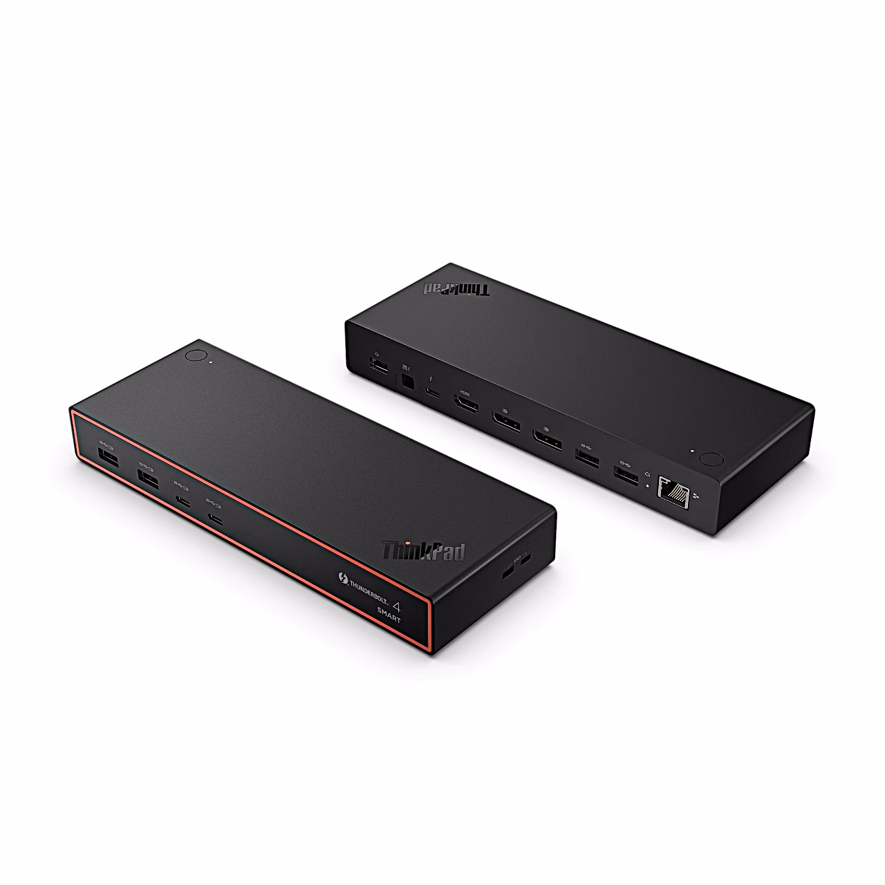 Kaks vaadet Lenovo Smart Dock Gen2 7500 dokkimisjaamast, esi- ja tagakülg