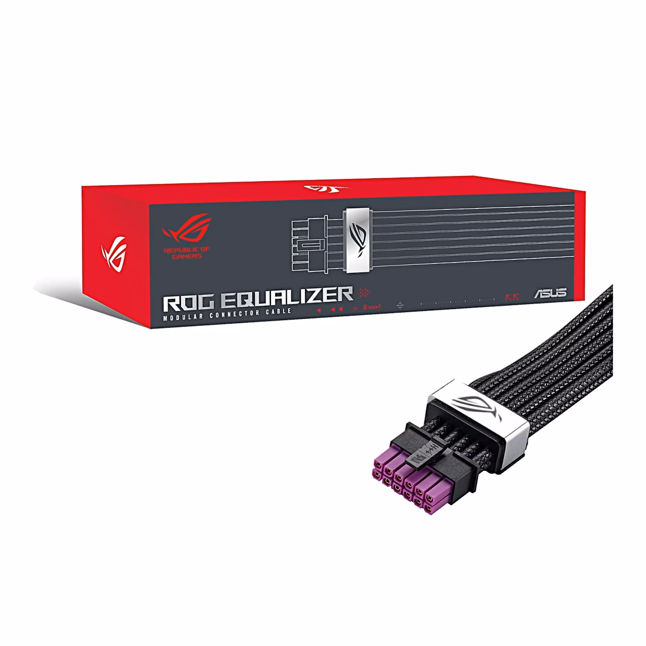 ASUS ROG Equalizer pakend ja 12 V-2×6 pistikuga kaabliots