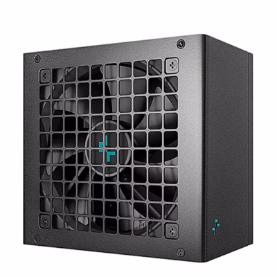 Musta toiteploki DeepCool PN750D esikülg 120 mm ventilaatori võrega