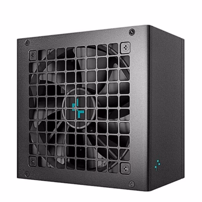 Must toiteplokk Deepcool PN750M ventilaatori võrega nurga alt