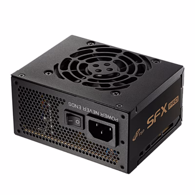 Must SFX-toiteplokk FSP SFX Pro 450 tagant, toitepesa ja lülitiga