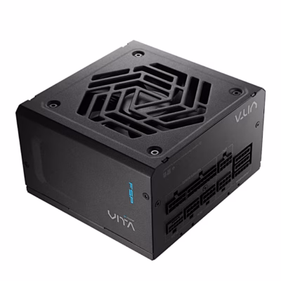 FSP VITA-850GM toiteplokk ülevalt nurga alt koos kaablipesadega