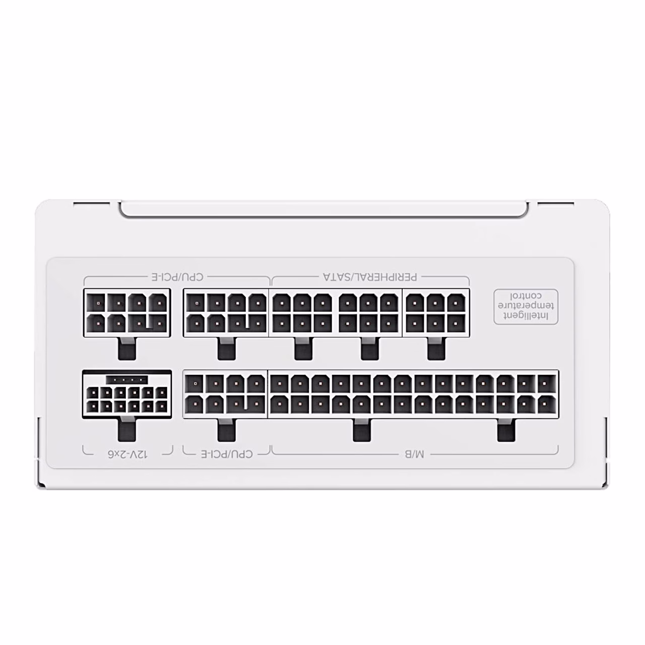 Modulaarne toiteplokk Gamemax GS 650G WH, kaablipesade paneel otse eest
