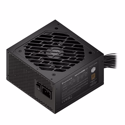 Genesis Nihon 750NM toiteplokk ülevalt nurga alt koos ventilaatori resti ja kaablitega