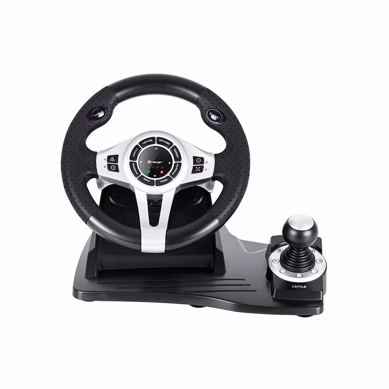 Tracer TRAJOY46524 must juhtmega rool ja pedaalid 270° pöördenurgaga PlayStation 3/4 jaoks, 1,8 m kaabel, libisemisvastase pinnaga