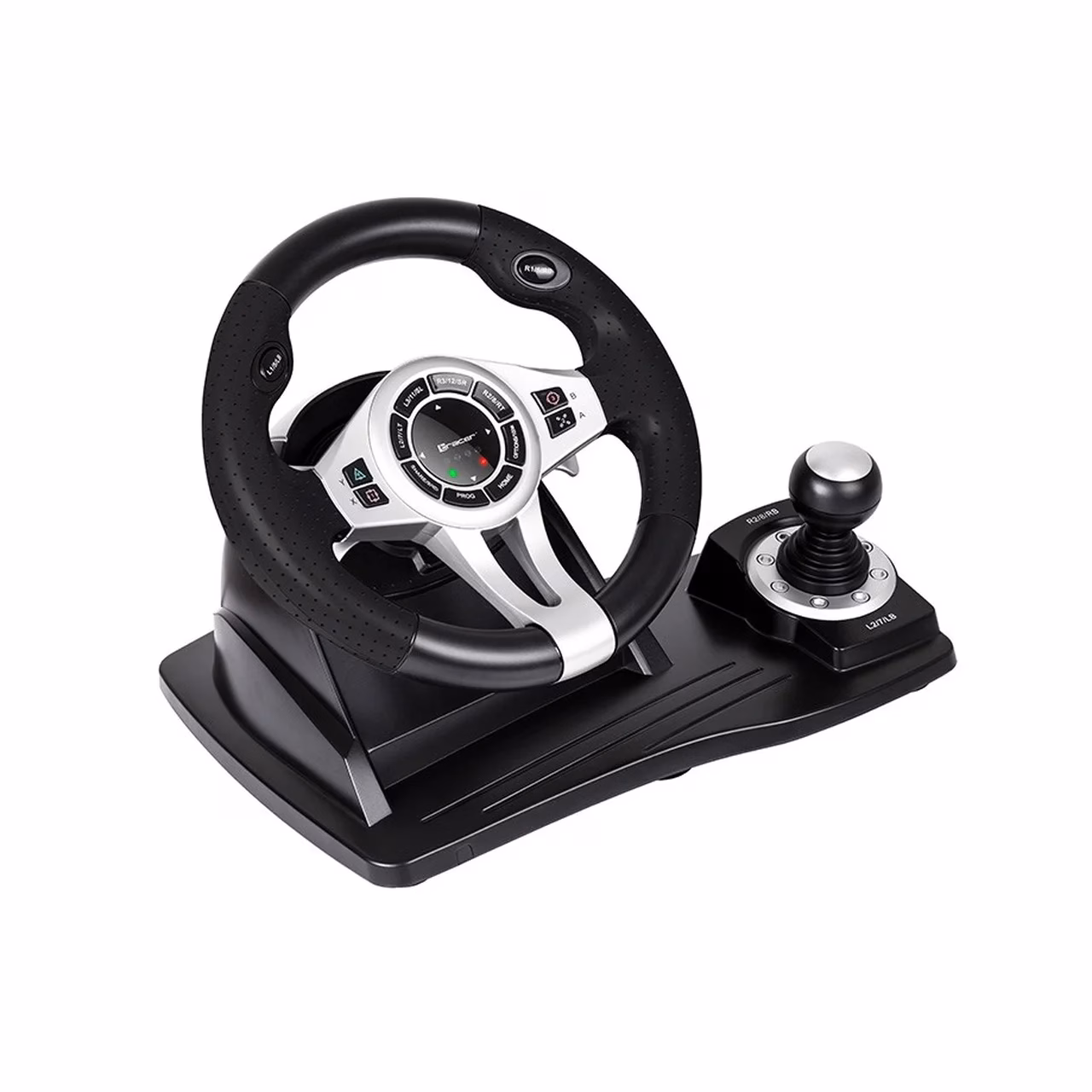 Tracer TRAJOY46524 must juhtmega rool ja pedaalid 270° pöördenurgaga PlayStation 3/4 jaoks, 1,8 m kaabel, libisemisvastase pinnaga