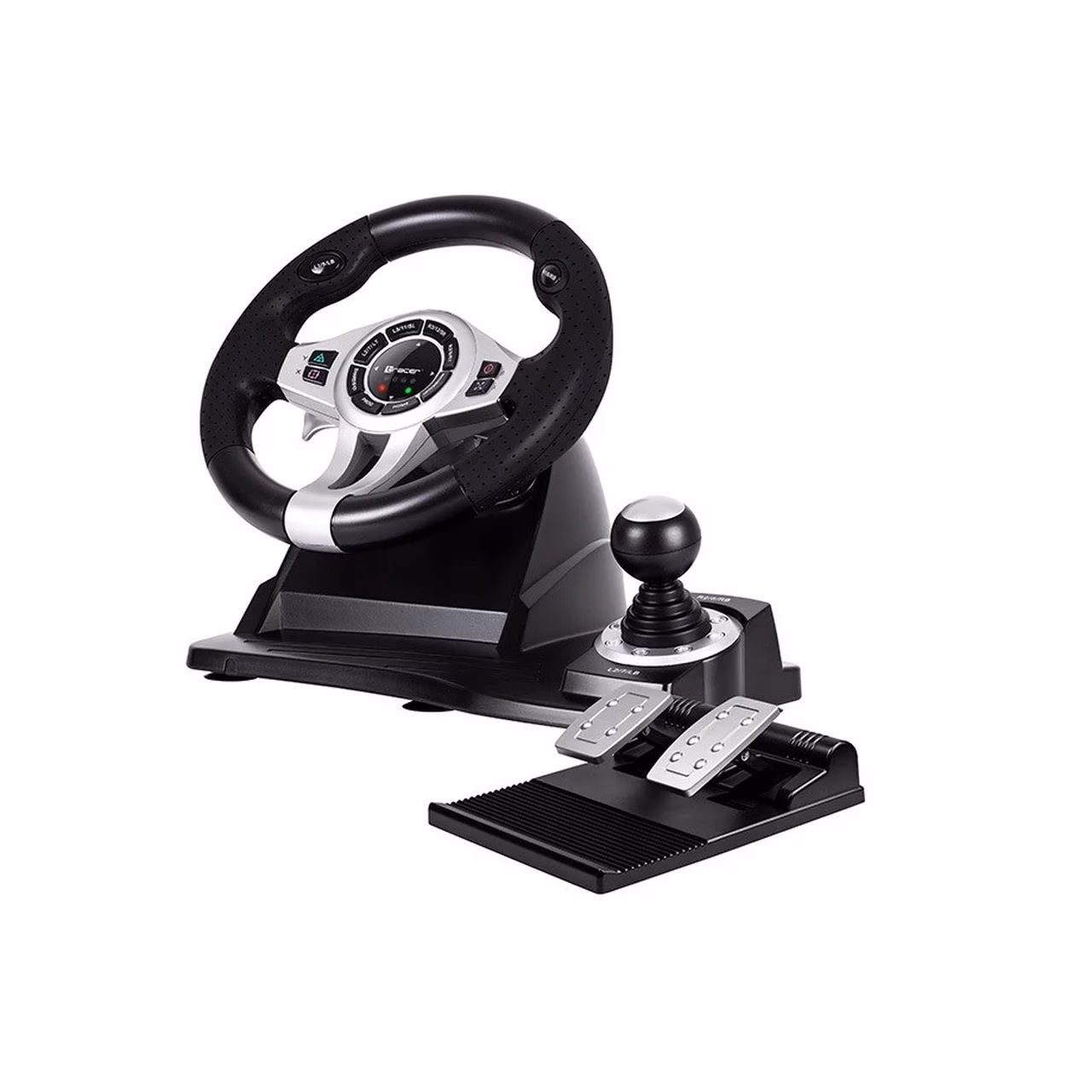 Tracer TRAJOY46524 must juhtmega rool ja pedaalid 270° pöördenurgaga PlayStation 3/4 jaoks, 1,8 m kaabel, libisemisvastase pinnaga