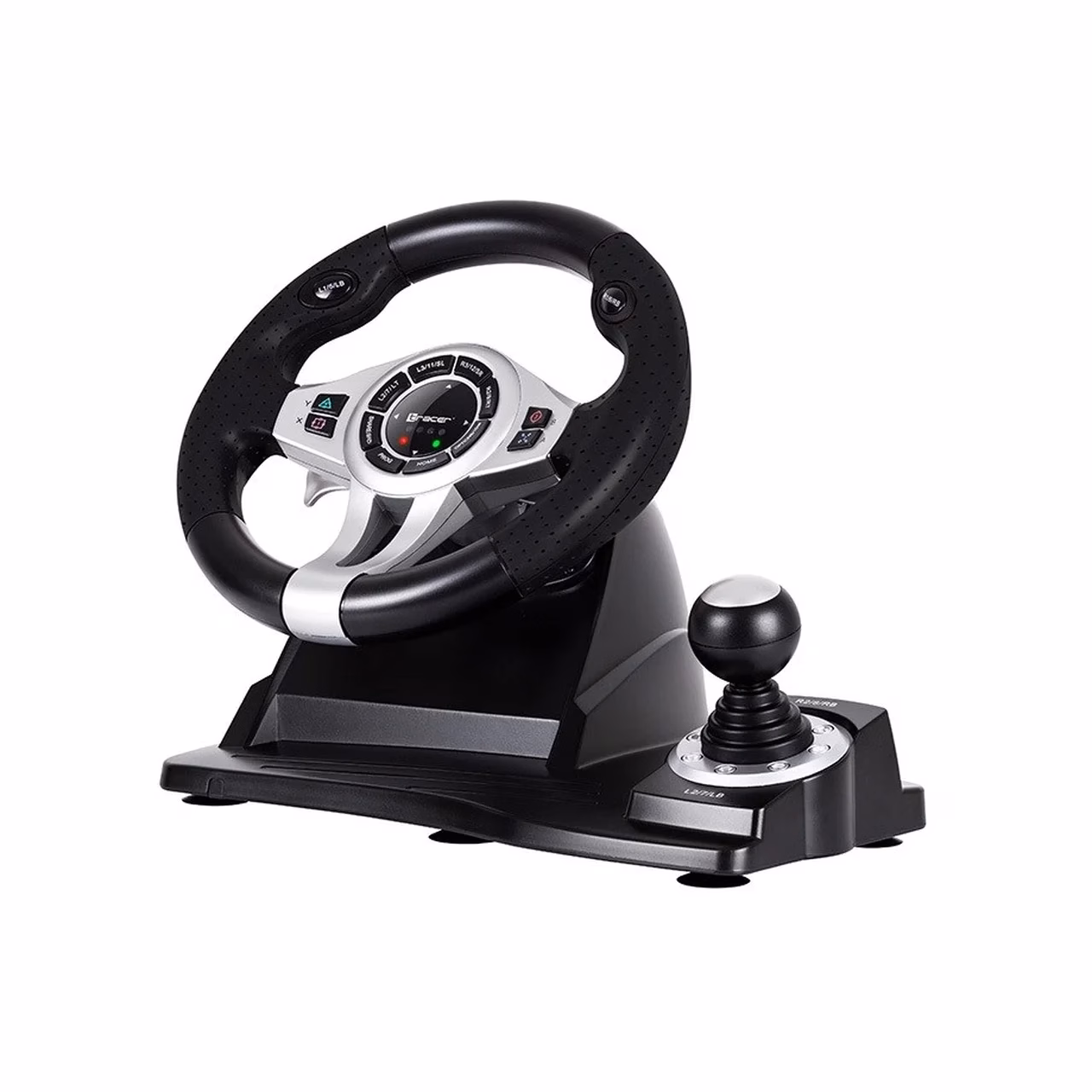 Tracer TRAJOY46524 must juhtmega rool ja pedaalid 270° pöördenurgaga PlayStation 3/4 jaoks, 1,8 m kaabel, libisemisvastase pinnaga