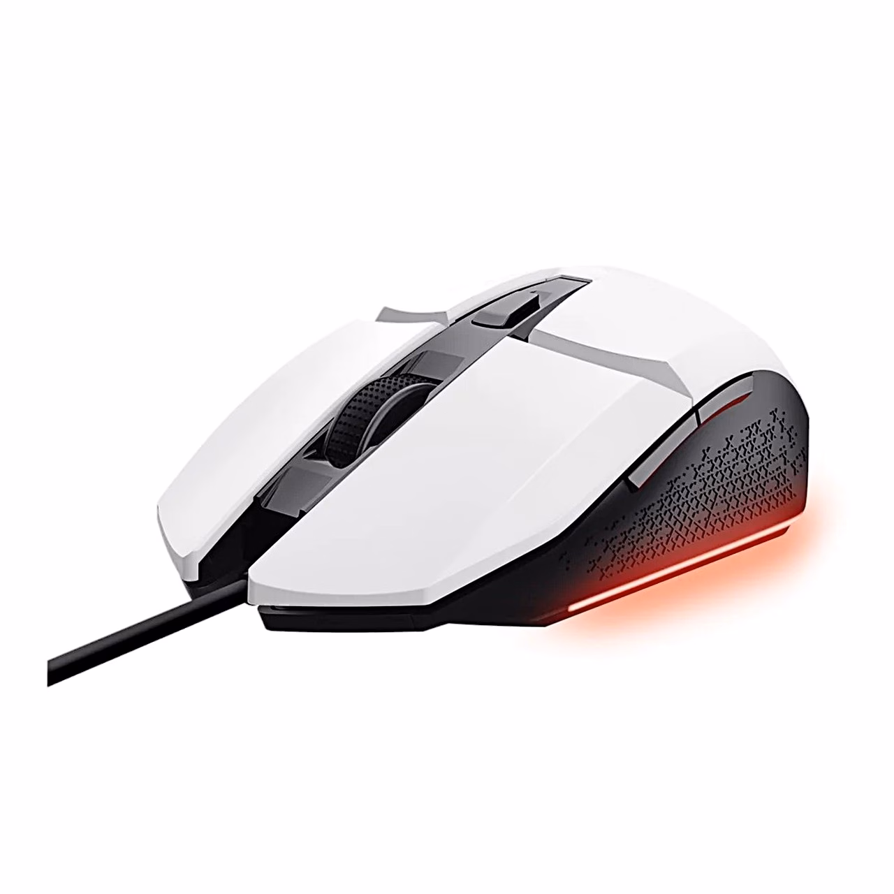 Trust GXT 109W Felox 6400 DPI valge optiline mängurihiir 6 programmeeritava nupu ja RGB-valgustusega, juhtmega USB, paremakäeline