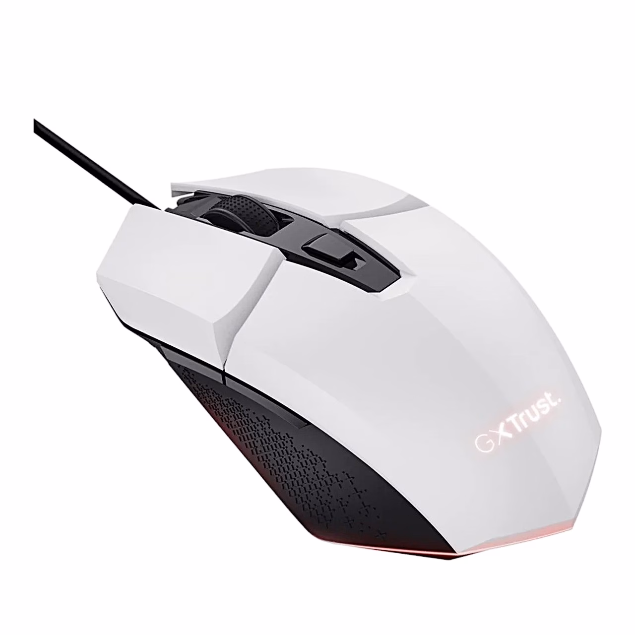 Trust GXT 109W Felox 6400 DPI valge optiline mängurihiir 6 programmeeritava nupu ja RGB-valgustusega, juhtmega USB, paremakäeline