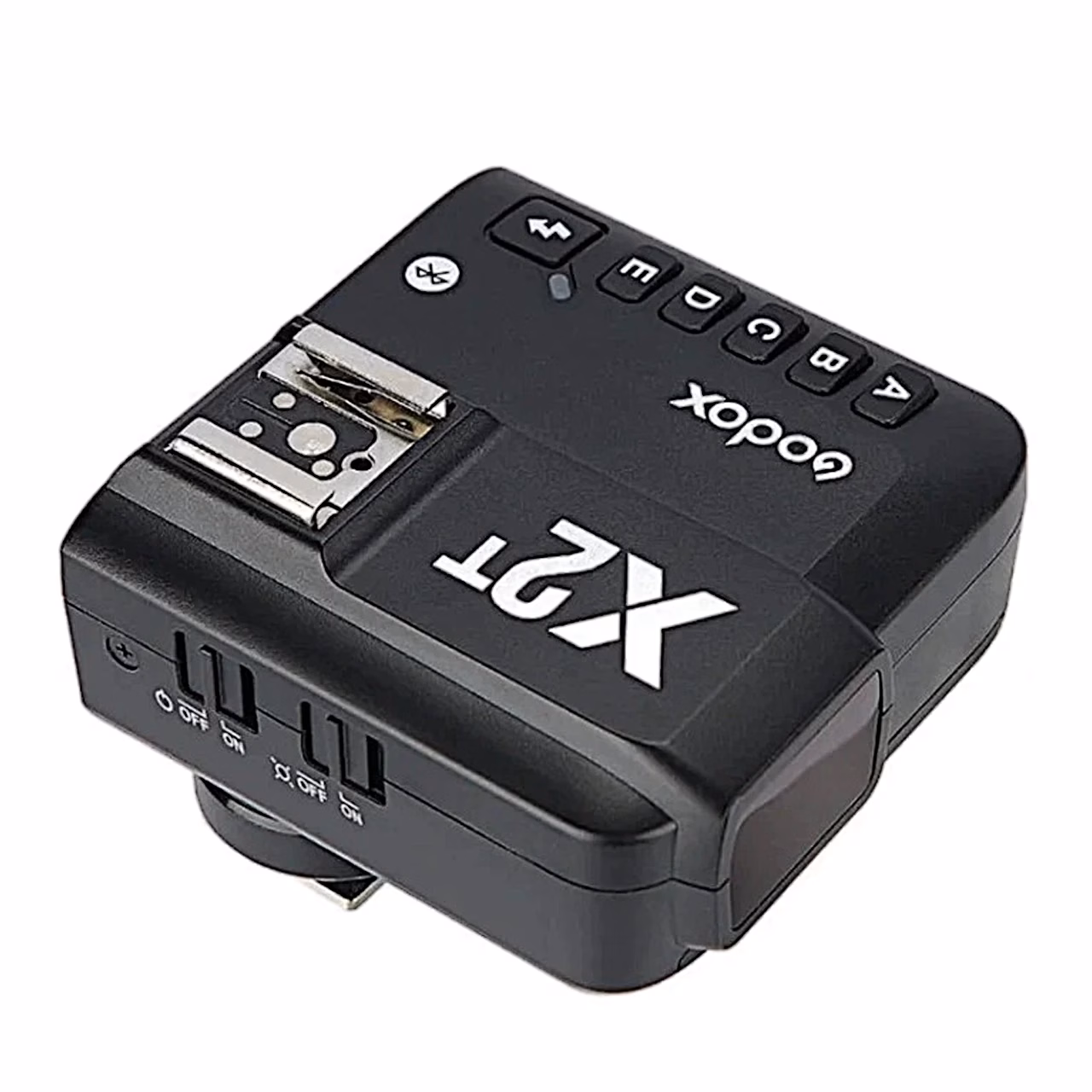 Godox X2T-S välgupäästiku külg lülititega ja pealmise välgupesaga