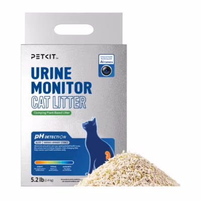 PETKIT Urine Monitor kassiliiva graanulid ja pakend pH-värviskaalaga