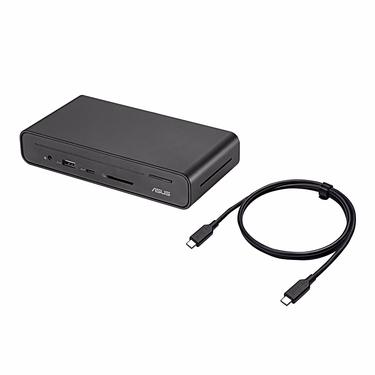 ASUS DC301 Duo dokkimisjaam pikali koos USB-C-ühenduskaabliga