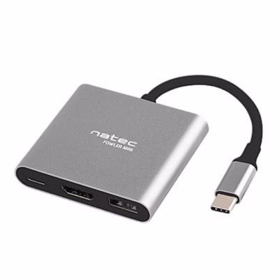USB-C-dokkimisjaam Natec Fowler Mini kaabli ja esipaneeli portidega