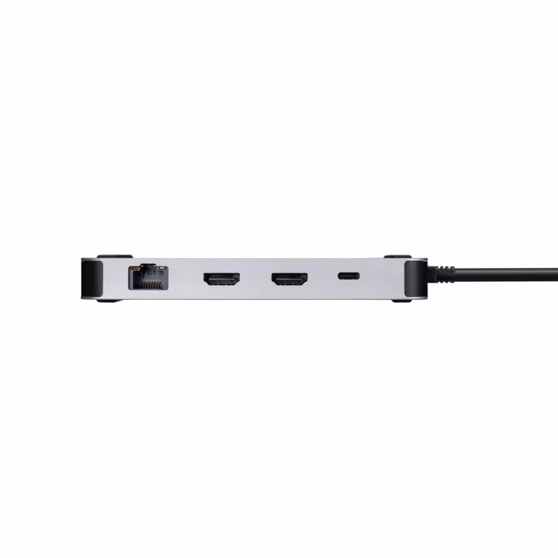 Targus DOCK429GL küljel Ethernet-port, kaks HDMI-porti ja USB-C-port