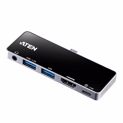 ATEN UH3238 USB-C-jagaja HDMI, kahe USB-A, USB-C ja helipesaga