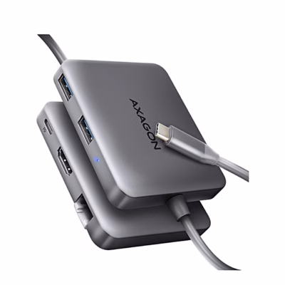 Hall USB-C-jagaja AXAGON HMC-5HL USB-A-portide, HDMI-pordi ja USB-C-kaabliga