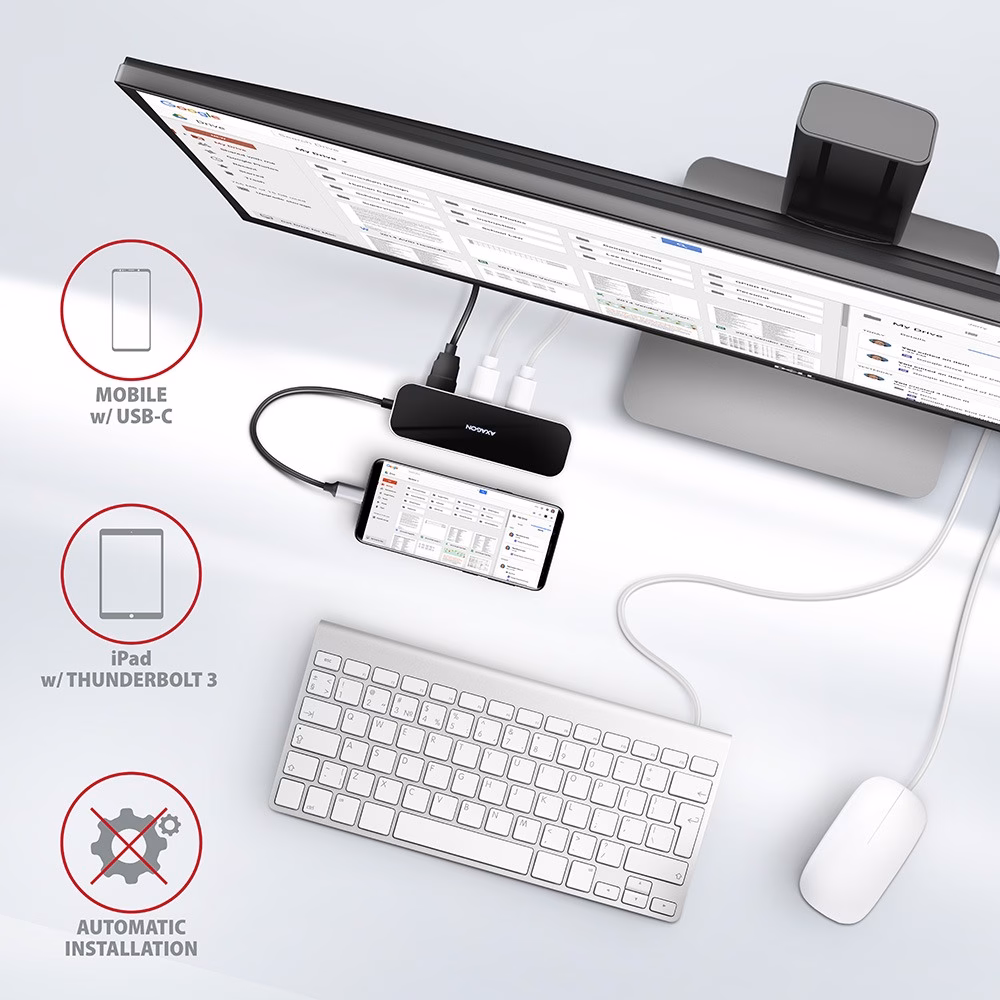 AXAGON HMC-6GL ühendab telefoni monitori, klaviatuuri ja hiirega