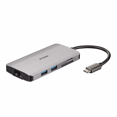 Hall D-Link DUB-M810 USB-C-jagaja võrgupesa, USB-portide ja kaardilugejaga