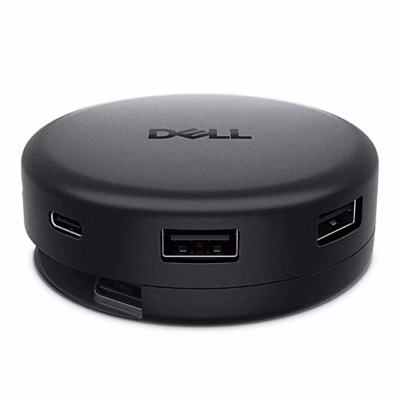 Must ümmargune USB-C-jagaja Dell Pro DA326 USB-A- ja HDMI-pordiga