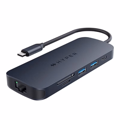 Hyper HyperDrive Next HD4004GL USB-C hub kaardipesade, USB-A-portide ja RJ45-pordiga