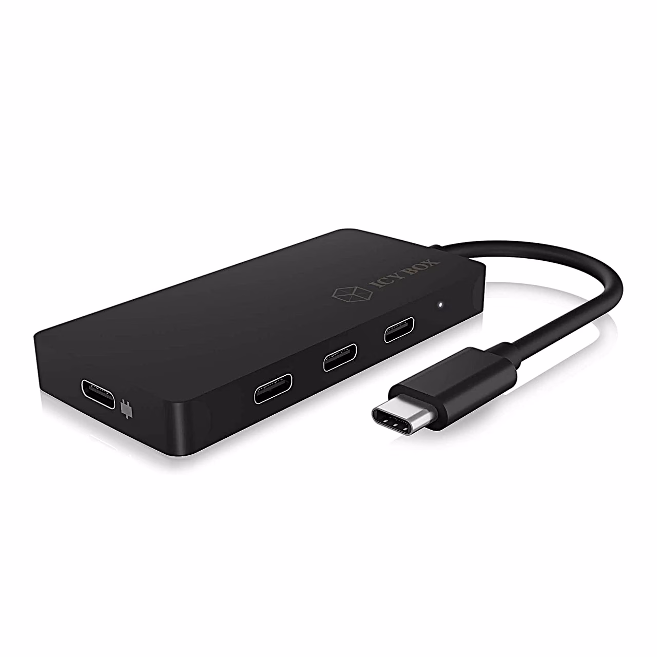 Must USB-C-jagaja ICY BOX IB-HUB1429-CPD kolme USB-C-pordi ja püsikaabliga