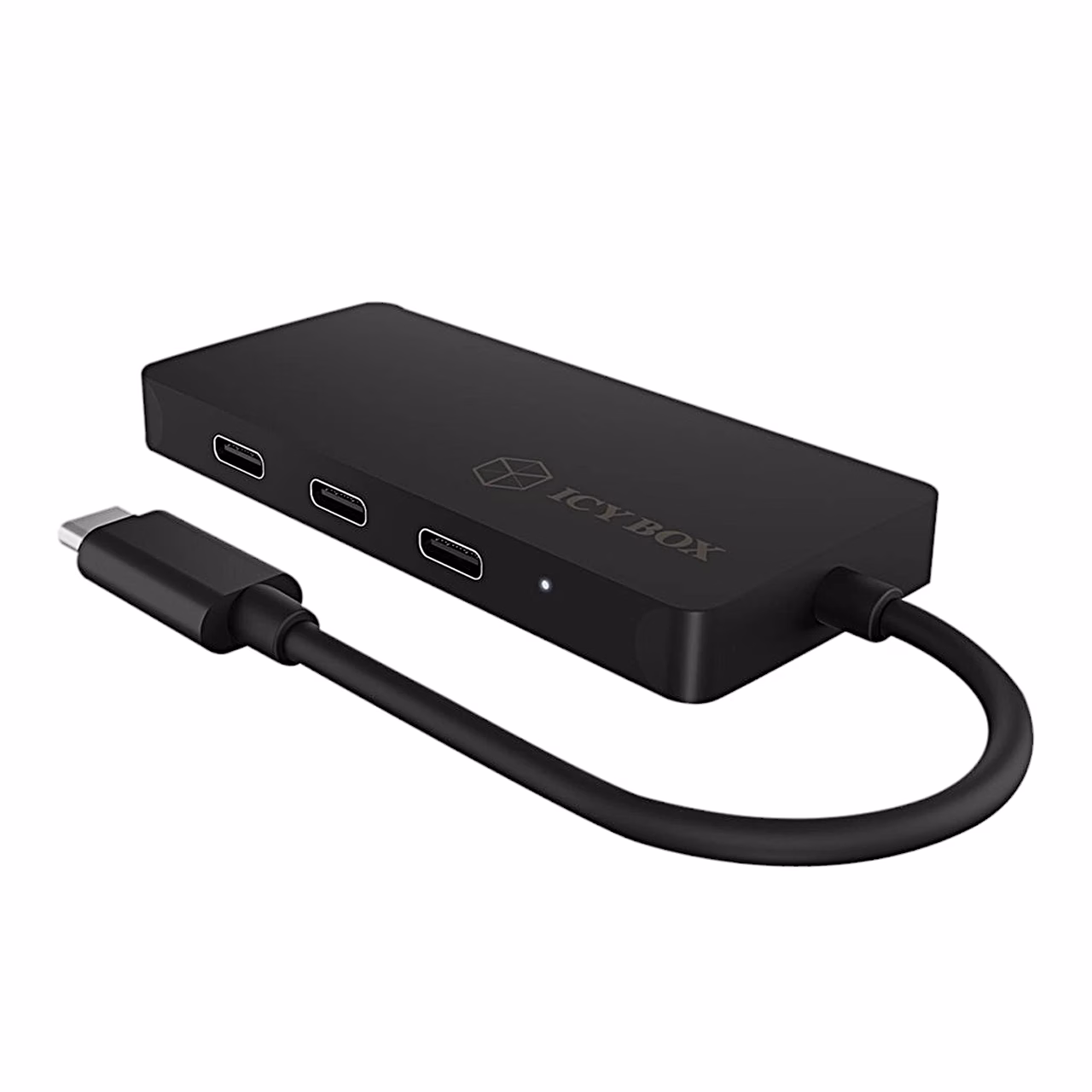 Kaardus kaabli ja USB-C-pistikuga ICY BOX IB-HUB1429-CPD jagaja teiselt küljelt