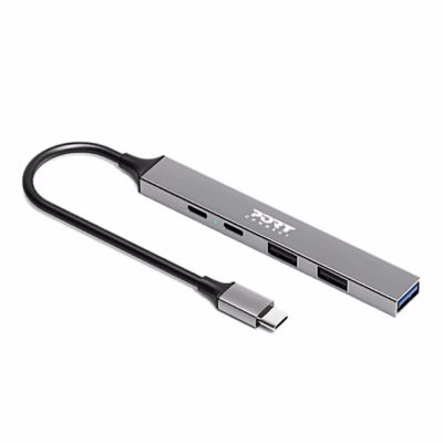 USB-C-jagaja PORT Connect 900163 USB-A- ja USB-C-portidega ning kaabliga