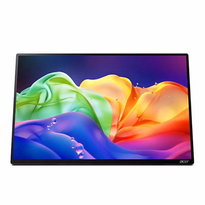 Acer PE160WUT 16-tolline OLED-monitor otse eestvaates värvilise pildiga
