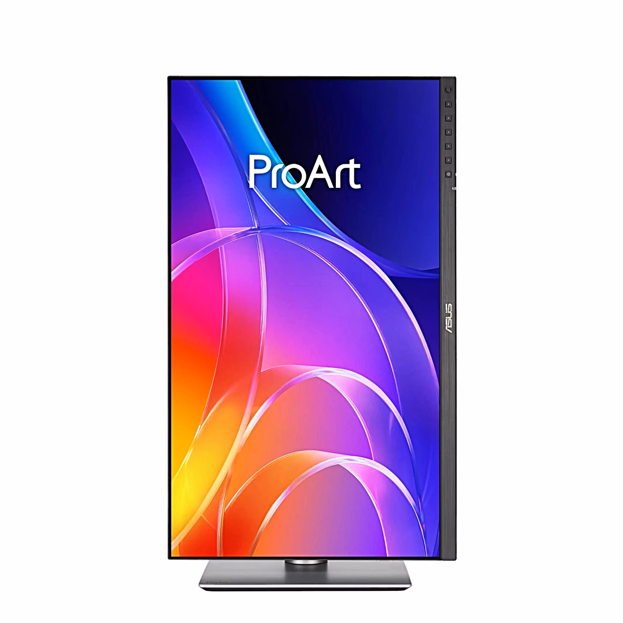 ASUS ProArt PA249CGV ekraan pivot-funktsiooniga püstasendisse keeratud