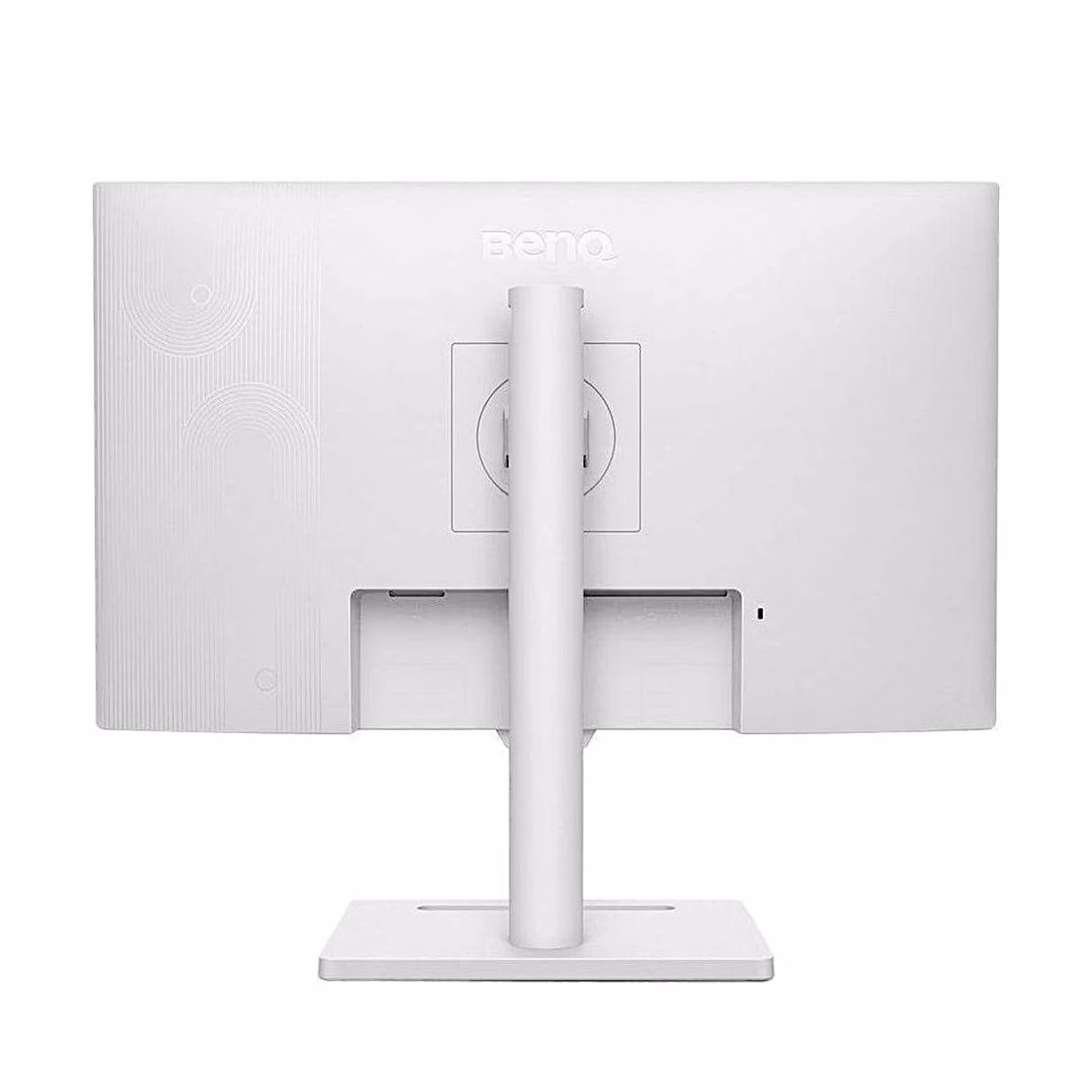 Valge BenQ GW2790QT monitori tagakülg ja reguleeritava kõrgusega alusepost