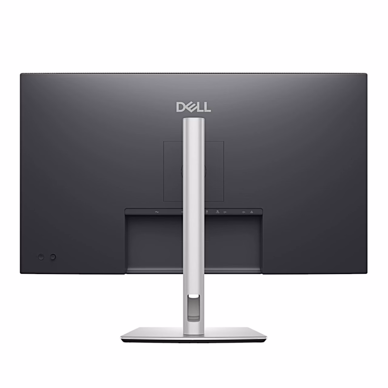 Dell P3225DE monitori tume tagakülg ja hõbedane alusesammas