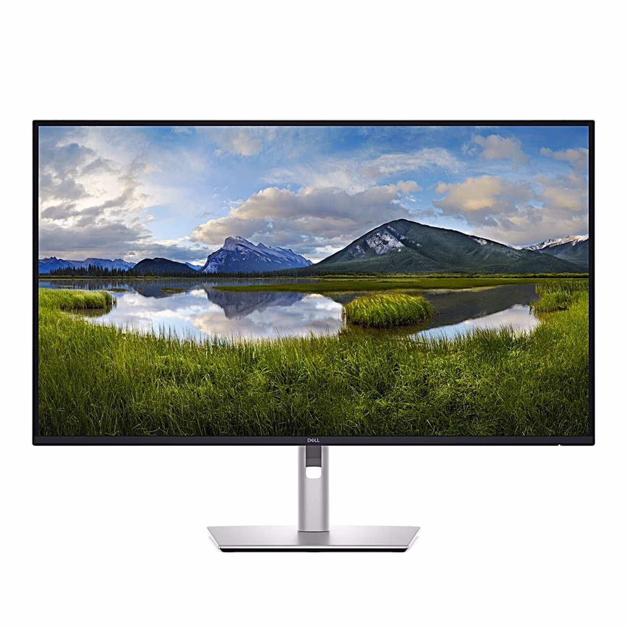 Dell P3225QE 32-tolline 4K monitor otse eest, kitsas raam