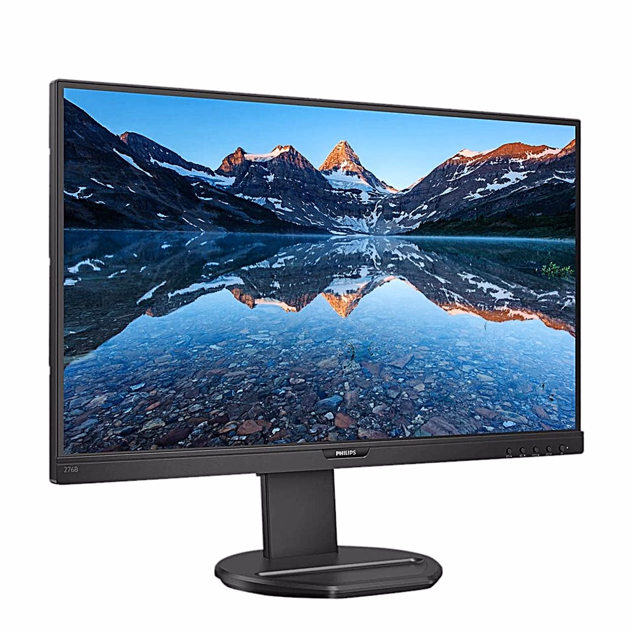 Philips 276B9/00 monitor vasakult nurgast, lame ekraan ja ümar alus