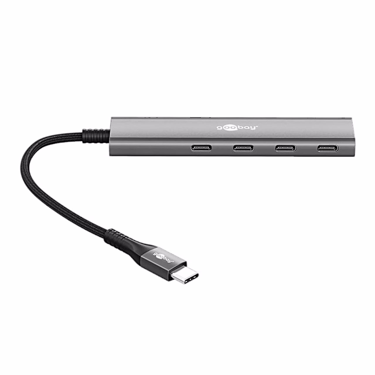 Goobay 76564 neli USB-C-porti reas jagaja pikal küljel