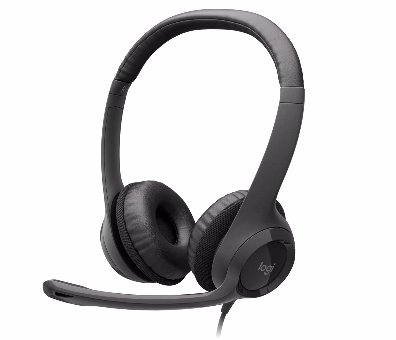 Logitech H390 peakomplekti kõrvapealsed kõrvaklapid ja mikrofonivars nurga alt