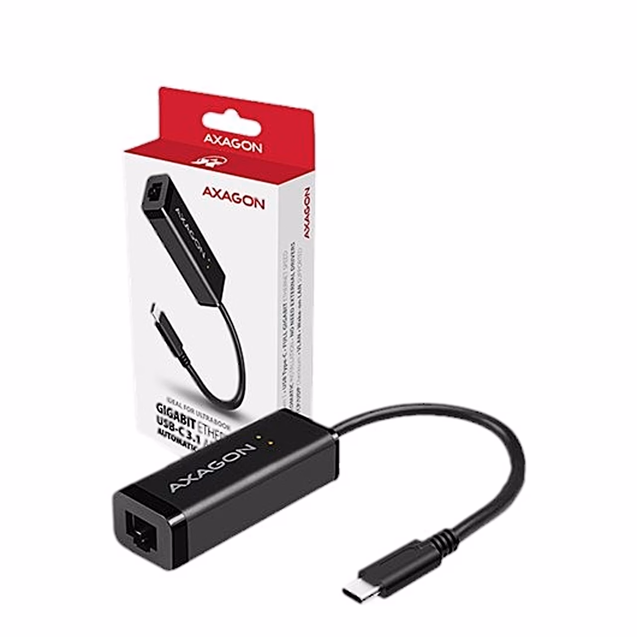 AXAGON ADE-SRC USB-võrgukaart koos punavalge müügipakendiga