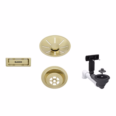 Valamu äravoolukomplekt InFino satiinkuldne BLANCO Waste fitting set 1x3,5'' InFino Satin Gold, 3,5'' äravooluava, Blanco Open seeria