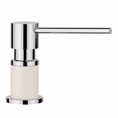 Valamusse või tööpinda paigaldatav seebidosaator BLANCO LATO, pealt täidetav, u 300 ml, Soft white/kroom
