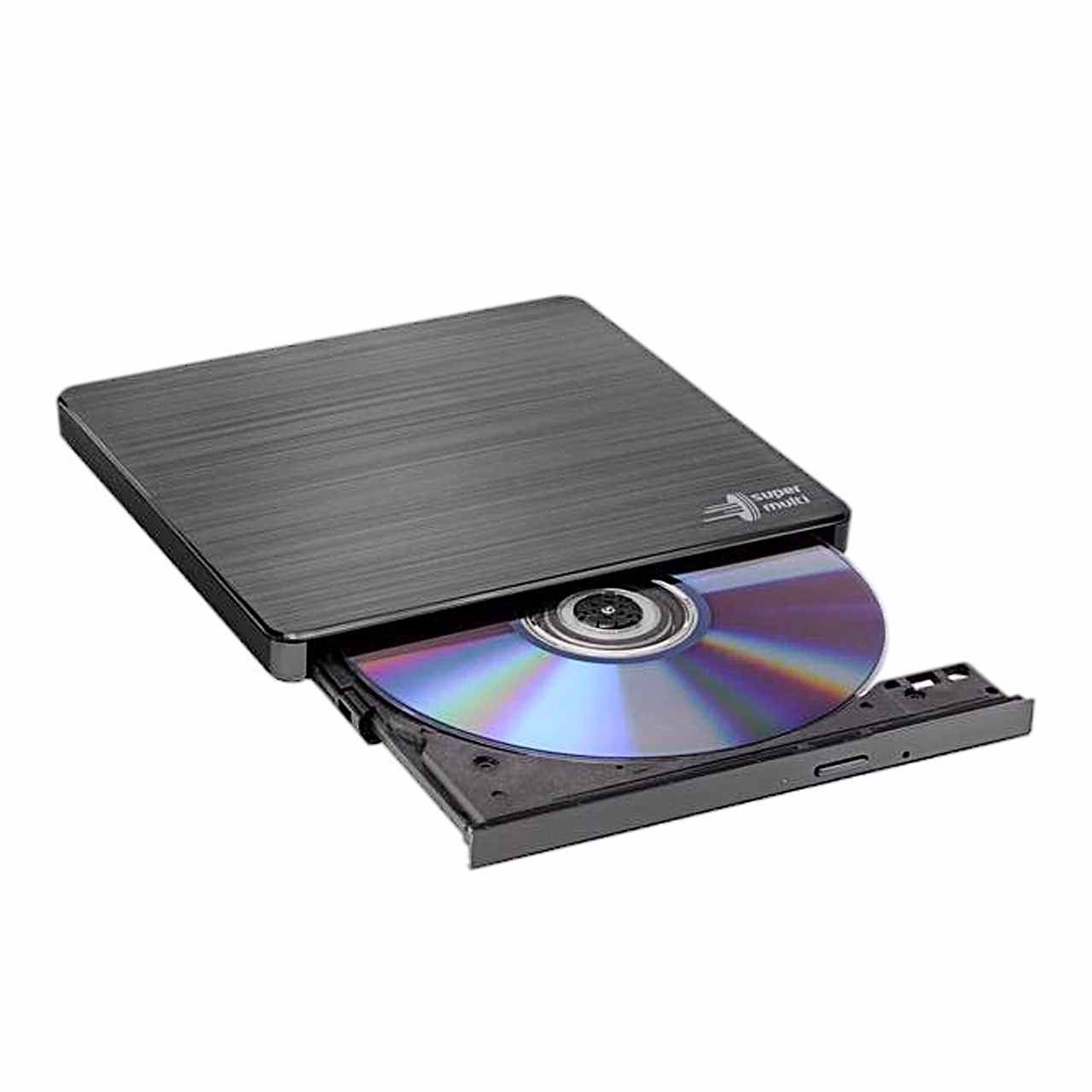 LG GP60NB60 DVD-kirjutaja avatud plaadisalve ja sisestatud plaadiga