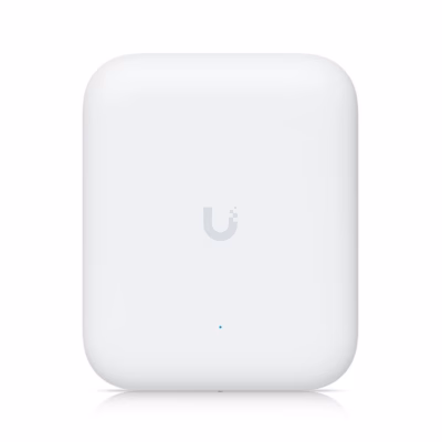 Ubiquiti U7 Pro Outdoor välitingimuste WiFi-pääsupunkt valge korpusega eestvaates
