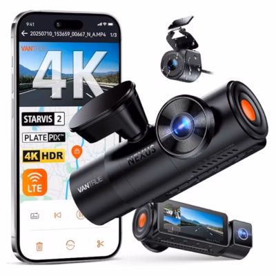 Vantrue N4 PRO S 4K/2.5K kahekanaliline autokaamera 3,19" ekraani, GPS-i ja Wi-Fi-ga, microSD tugi kuni 1 TB